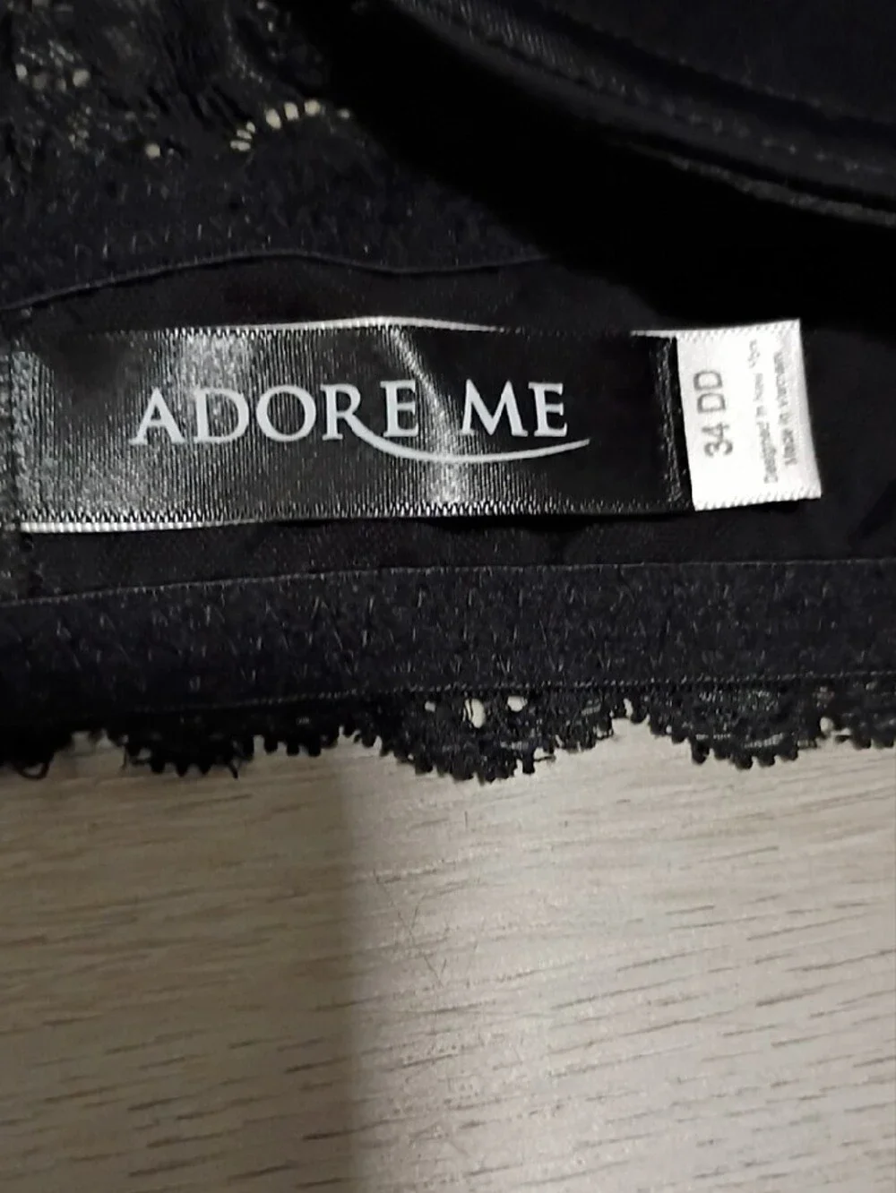 Adore Me Black Longline Lace-Back Bra
